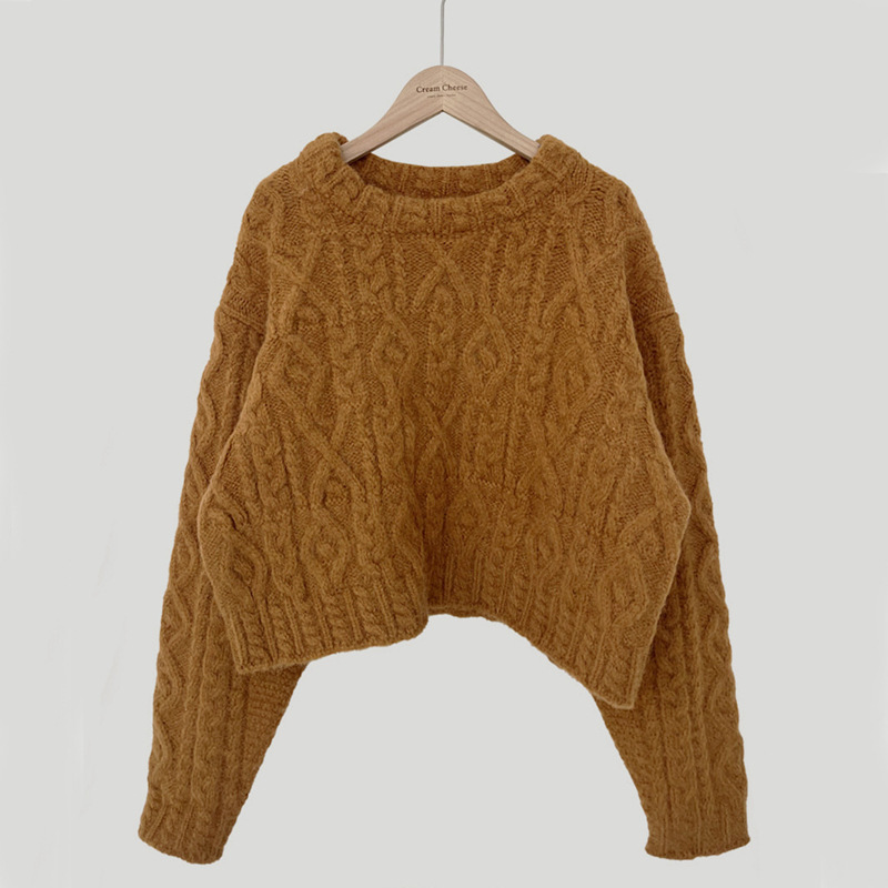 Damen kurzer oversized Strickpullover