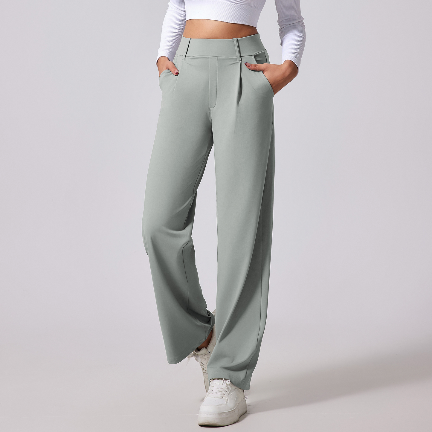Damen bequeme Hose mit weitem Bein