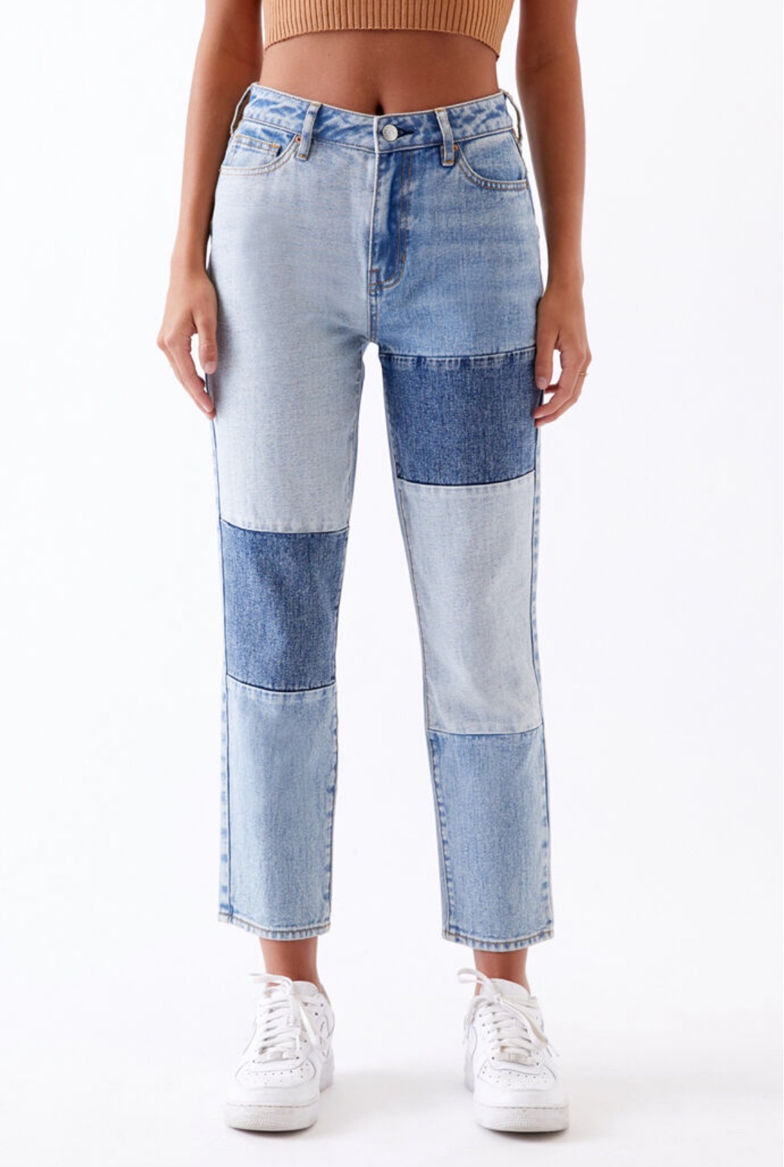 Damen stylische Patchwork Jeans