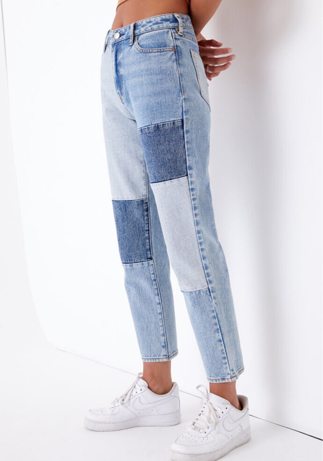 Damen stylische Patchwork Jeans
