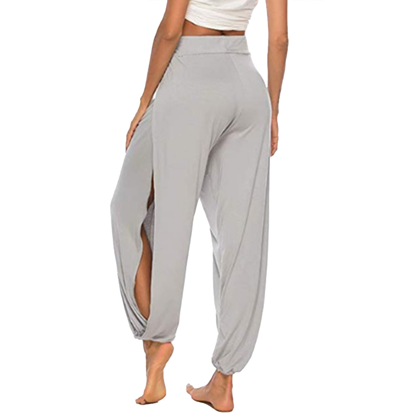 Damen luftige Yoga Hose mit Beinschlitz