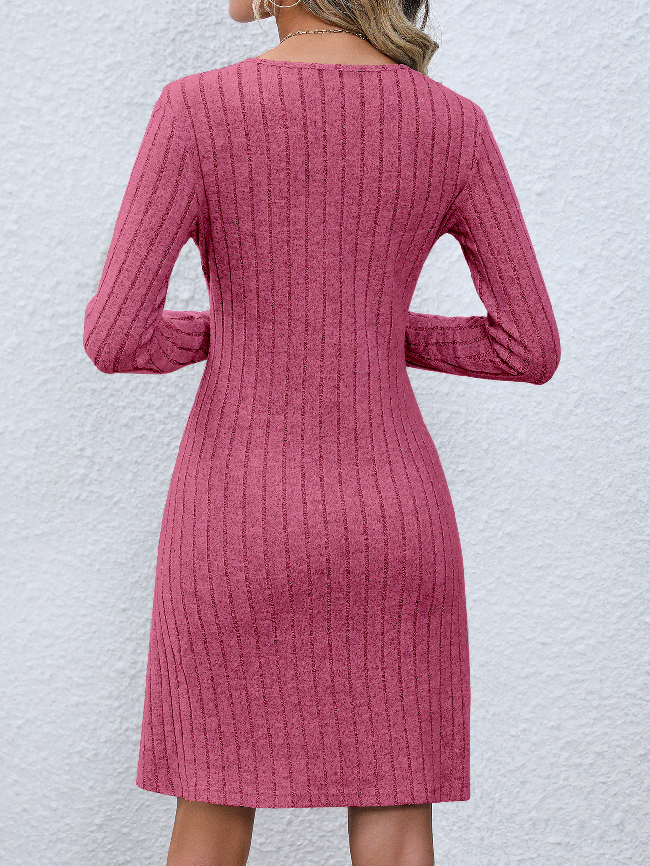 Damen Strickkleid mit Knopfleiste