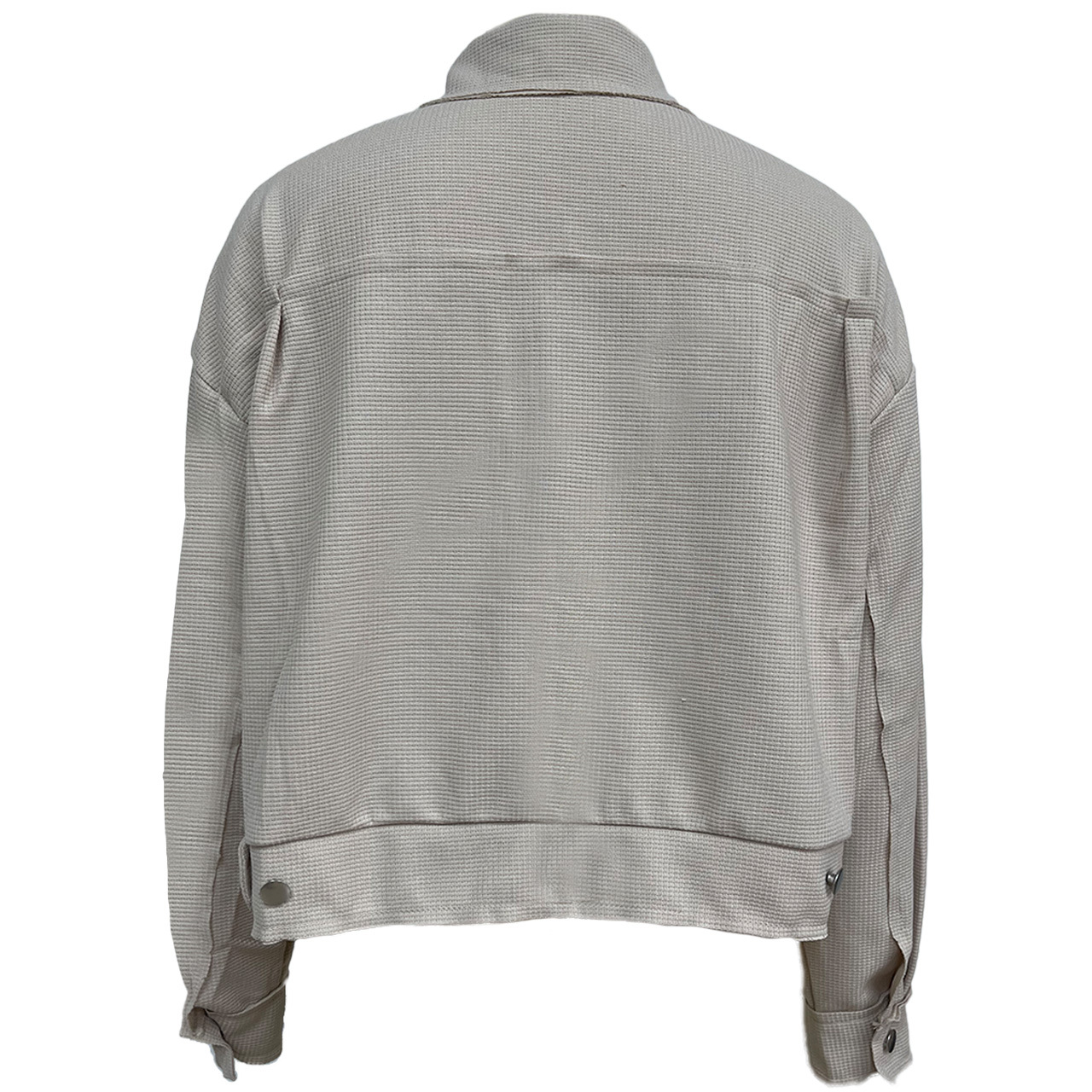 Damen stylische Übergangsjacke mit Waffelstruktur und aufgesetzten Taschen