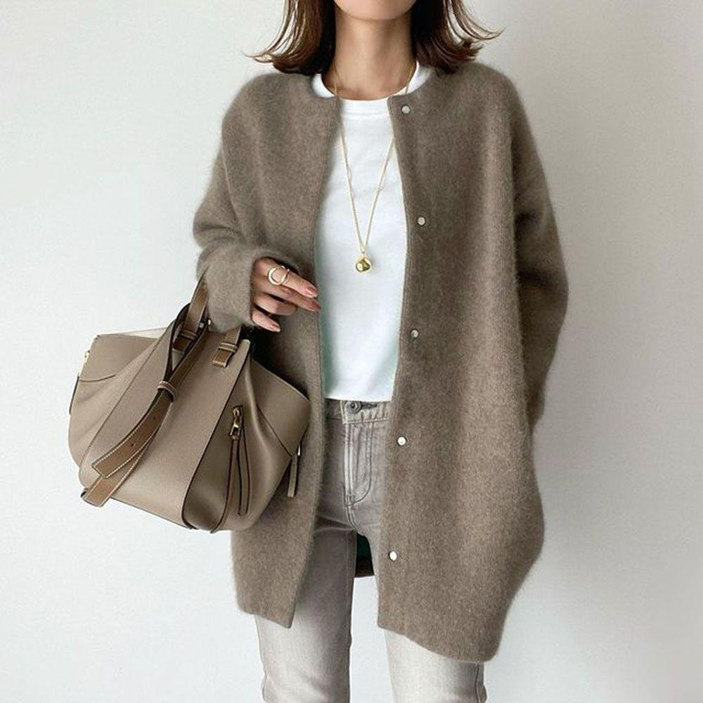 Damen weicher Cardigan aus Wollmischung