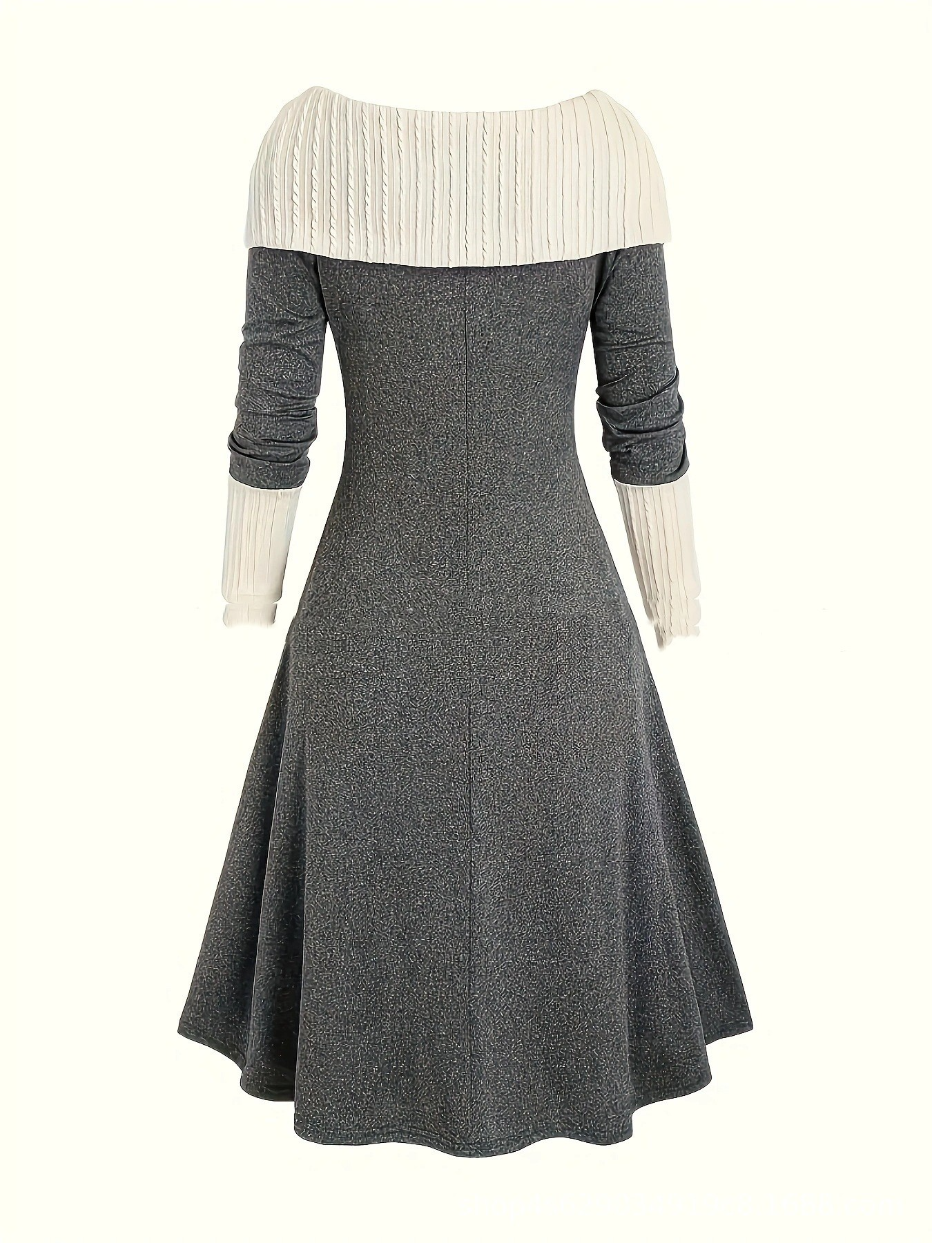 Damen auffälliges Strickkleid mit Kontrastfarben