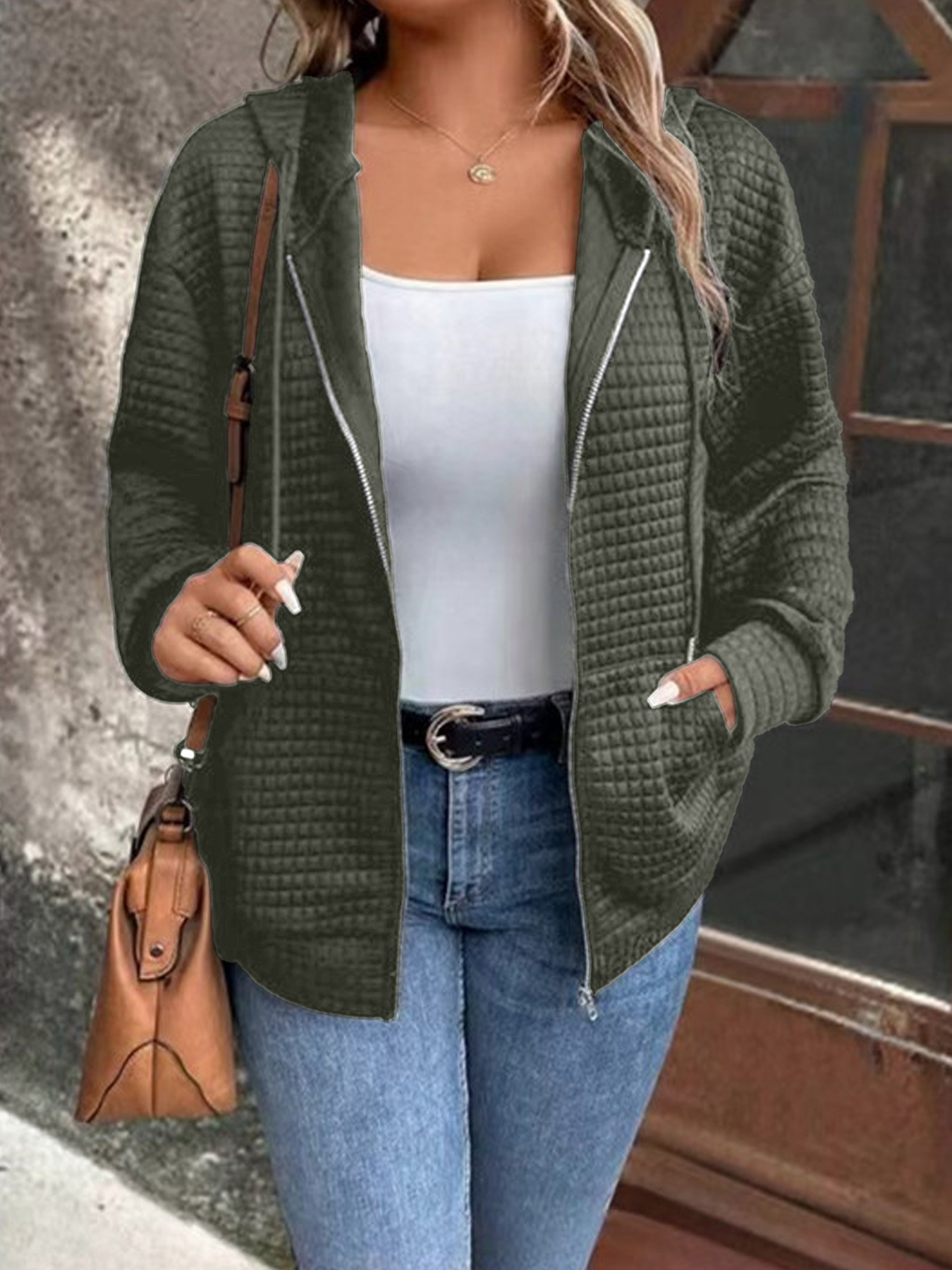Damen Sweatjacke mit Kapuze für den Frühling
