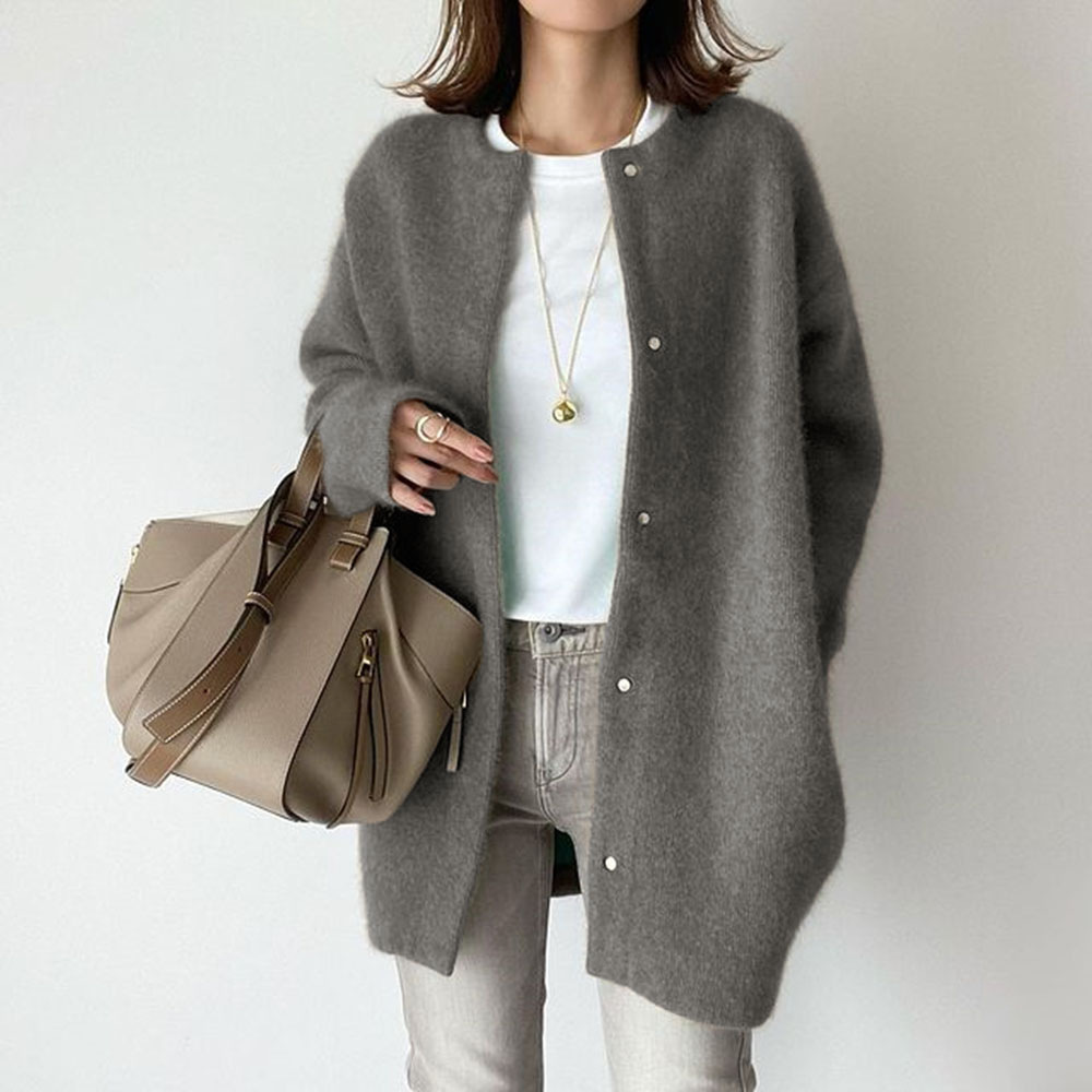 Damen weicher Cardigan aus Wollmischung