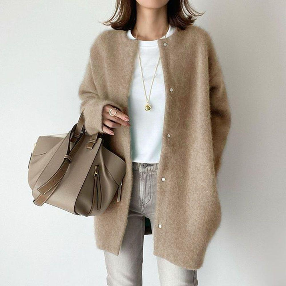Damen weicher Cardigan aus Wollmischung
