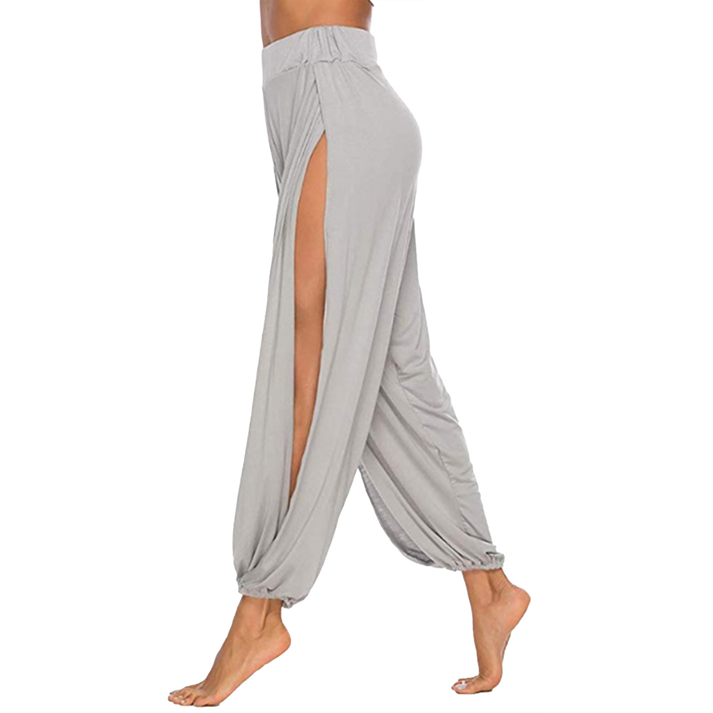 Damen luftige Yoga Hose mit Beinschlitz
