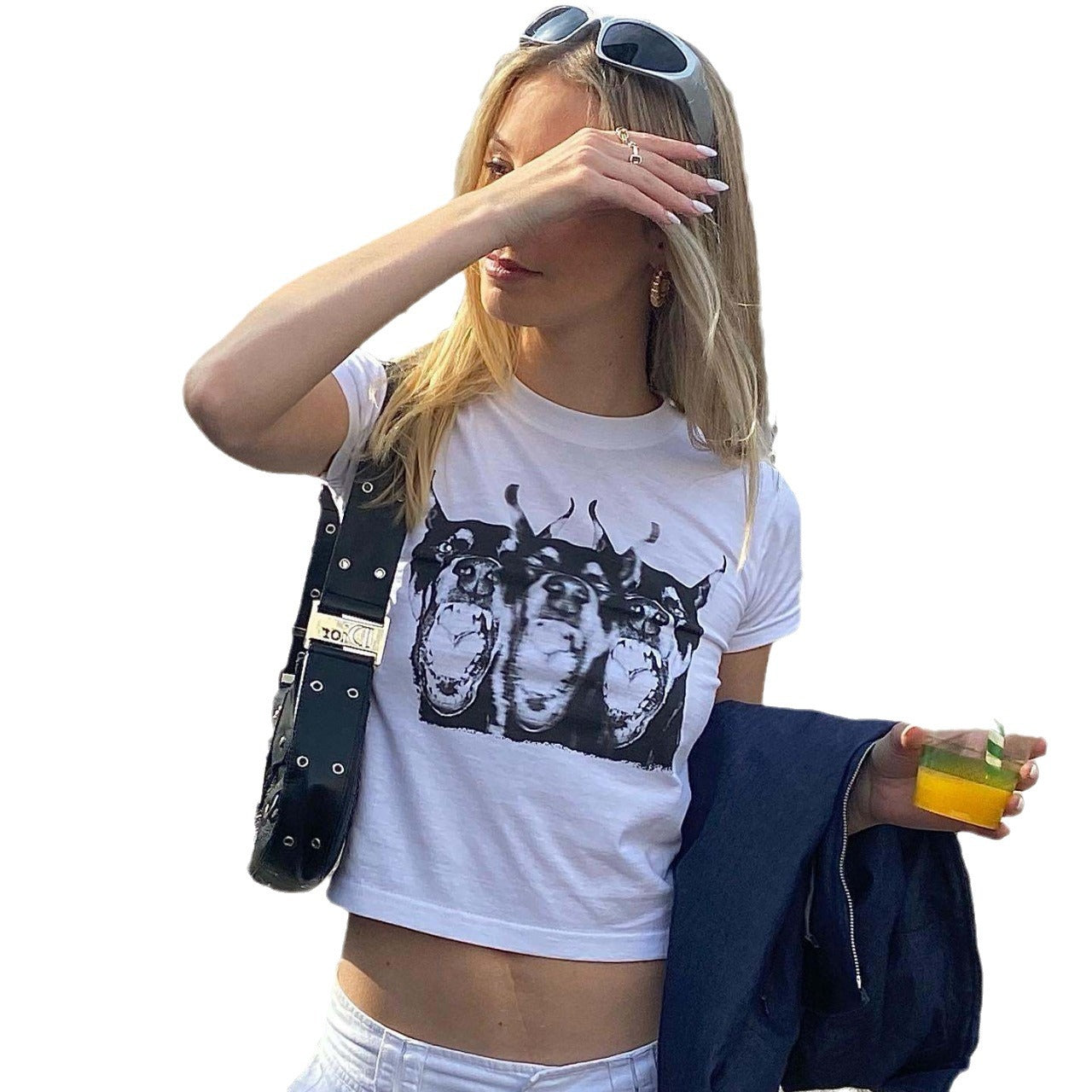 Damen T-Shirt mit auffälligem Tiermotiv und kreativem Grafikdruck WOLFF