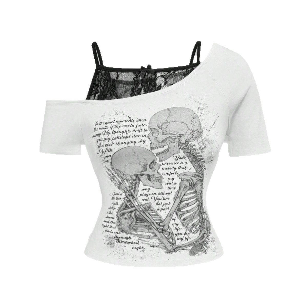 Damen Oberteil mit kreativem Skelett-Design und transparenten Spitzendetails WOLFF