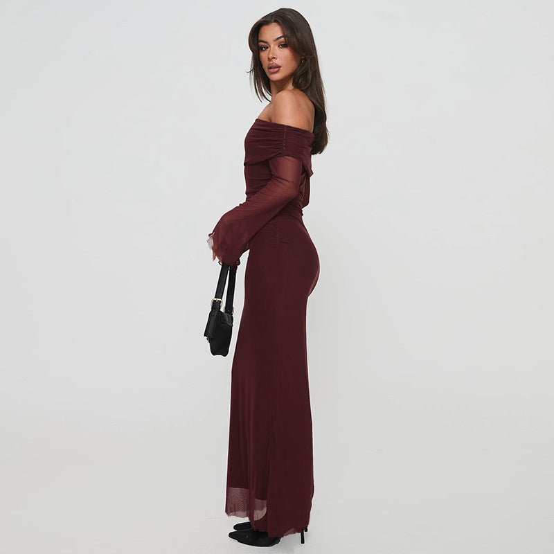 Damen Off-Shoulder Maxikleid mit elegantem Raffungseffekt WOLFF