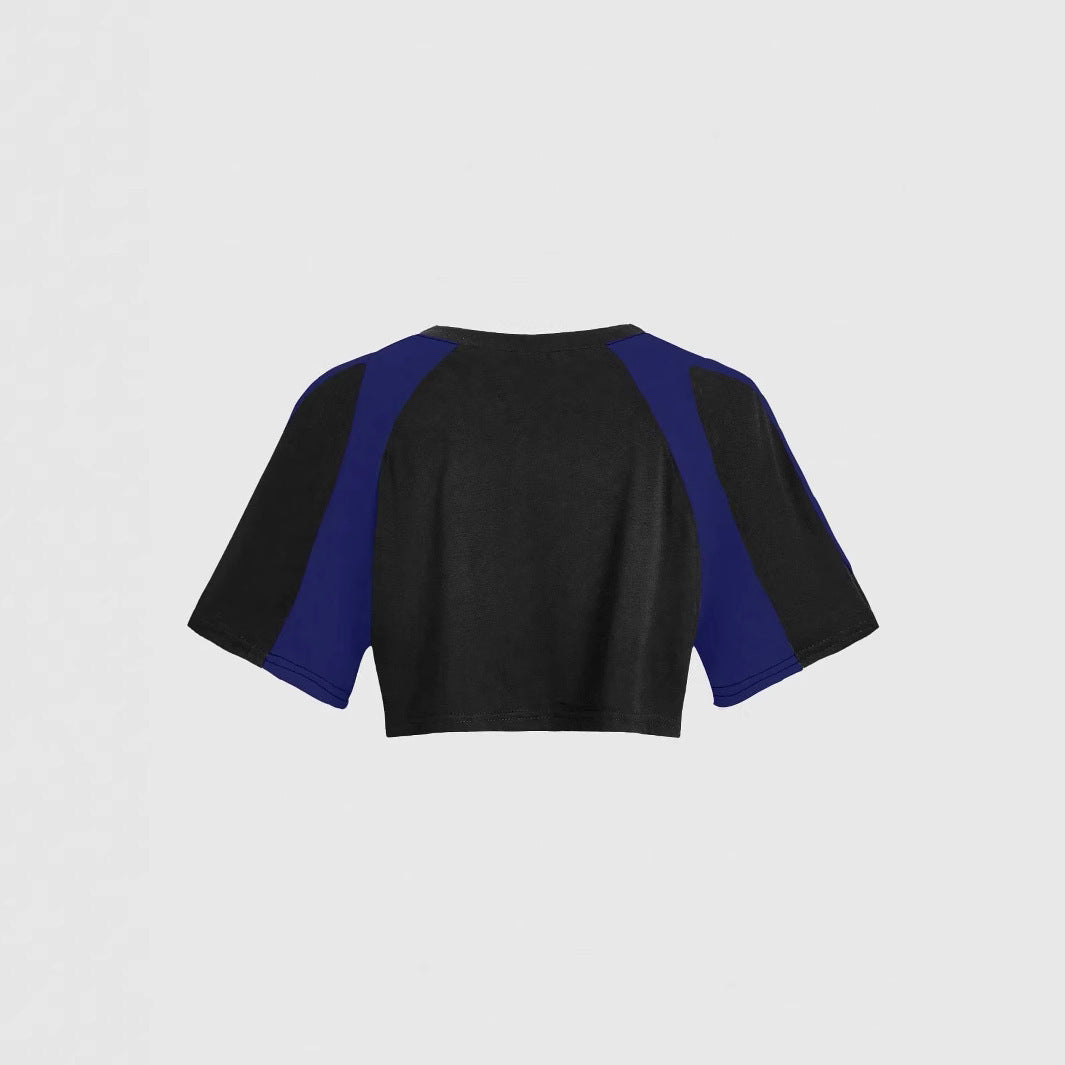 Damen verspieltes Crop-Top mit sportlichem Grafikdruck und kurzen Ärmeln WOLFF