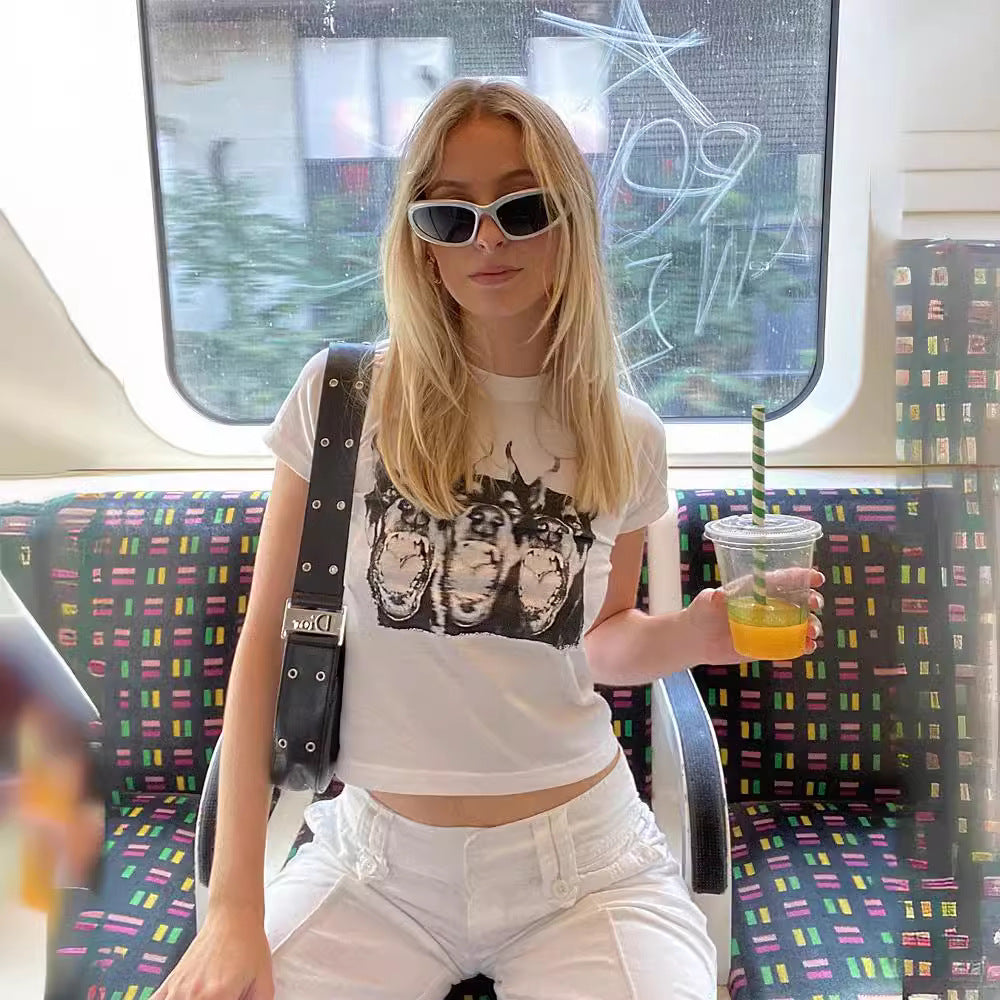Damen T-Shirt mit auffälligem Tiermotiv und kreativem Grafikdruck WOLFF
