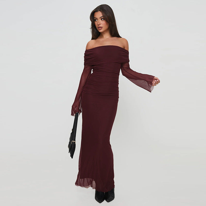 Damen Off-Shoulder Maxikleid mit elegantem Raffungseffekt WOLFF