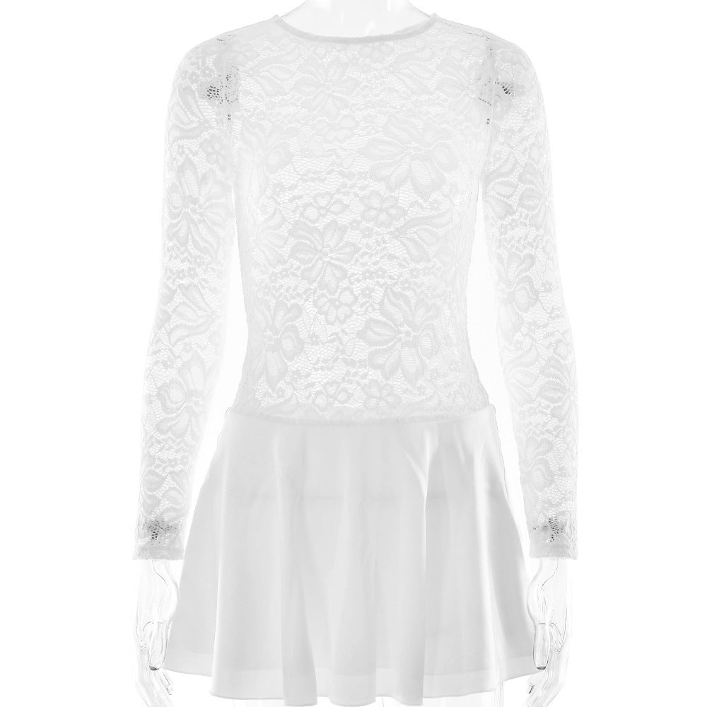 Damen Spitzendress mit fließendem Rock und eleganten Details WOLFF
