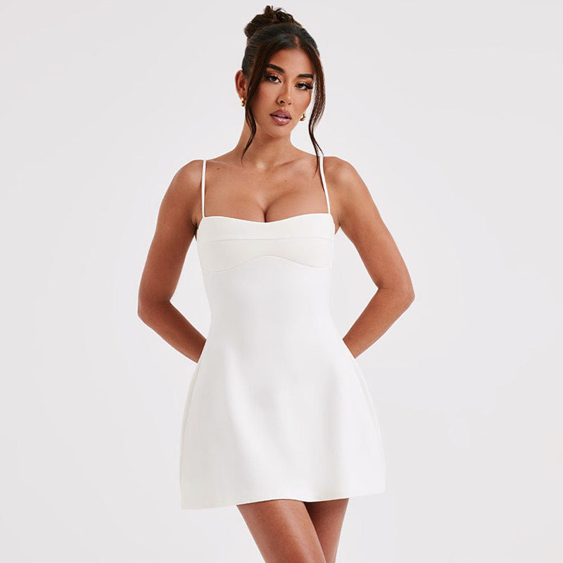 Damen Sommerliches Mini Kleid mit verstellbaren Spaghettiträgern und elegantem Schnitt WOLFF