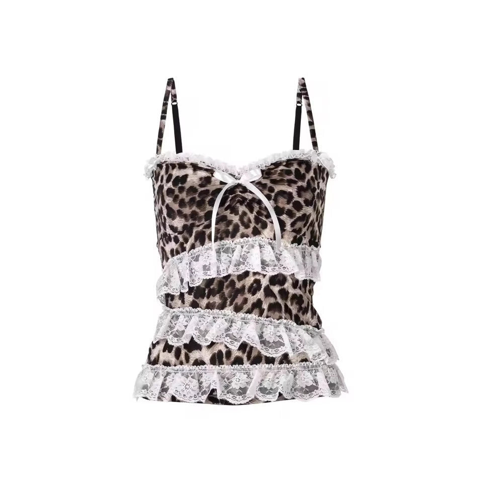 Damen Top mit Leopardenmuster und zarten Rüschendetails WOLFF