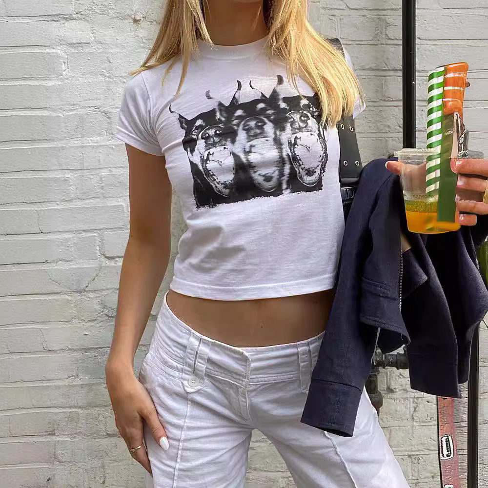 Damen T-Shirt mit auffälligem Tiermotiv und kreativem Grafikdruck WOLFF