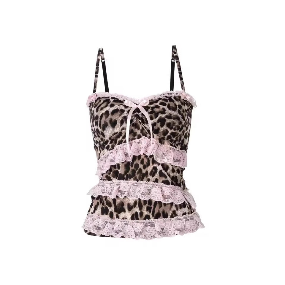 Damen Top mit Leopardenmuster und zarten Rüschendetails WOLFF