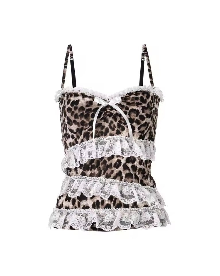 Damen Top mit Leopardenmuster und zarten Rüschendetails WOLFF