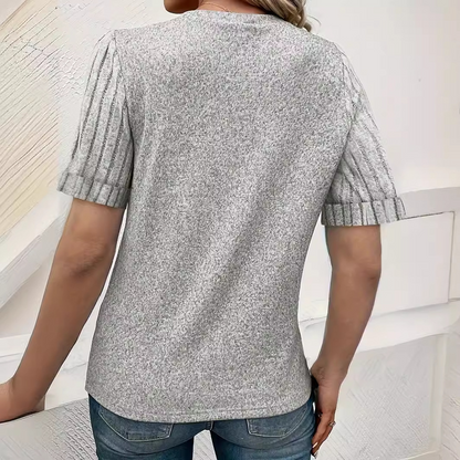 Damen Strickshirt mit kurzen Ärmeln