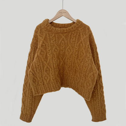 Damen kurzer oversized Strickpullover