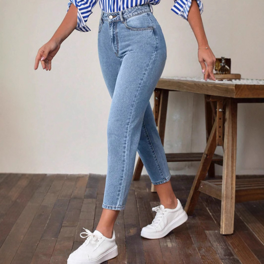 Damen Ankle Jeans mit hohem Bund