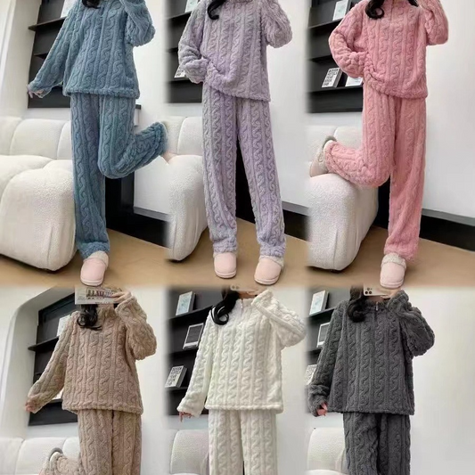 Damen 2-teiliger weicher Fleece Hausanzug