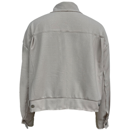 Damen stylische Übergangsjacke mit Waffelstruktur und aufgesetzten Taschen