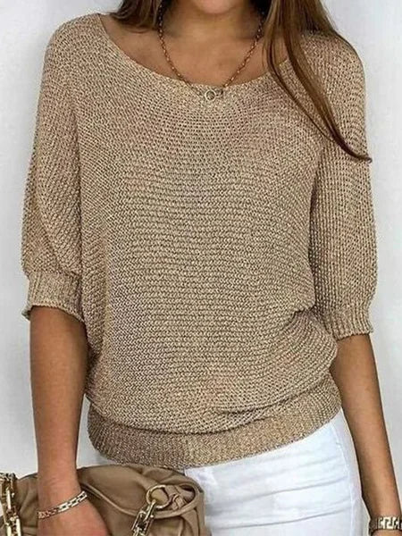 Damen Strickpullover mit 3/4-Ärmeln in verschiedenen Frühlingsfarben