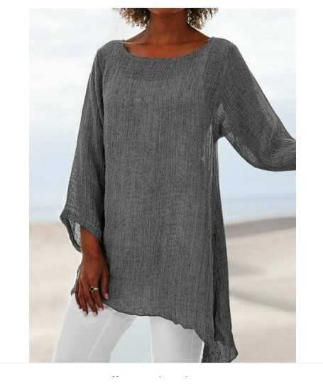 Damen Tunika aus Leinen mit asymmetrischem Schnitt