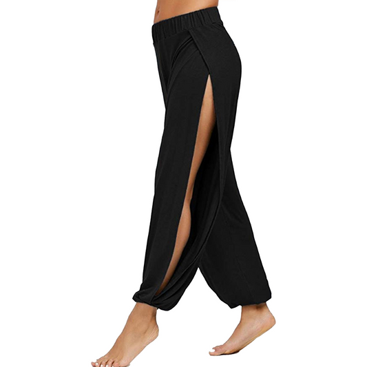 Damen luftige Yoga Hose mit Beinschlitz