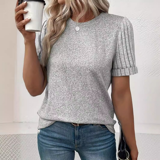 Damen Strickshirt mit kurzen Ärmeln