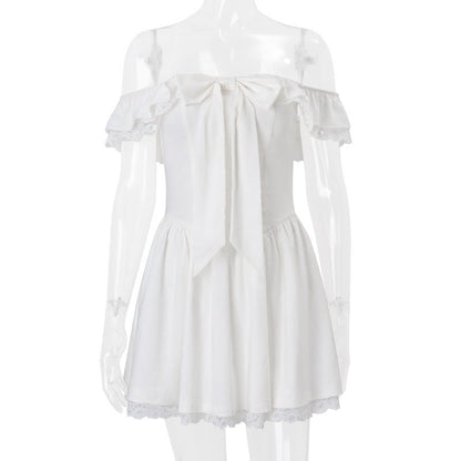 Damen Schulterfreies Sommerkleid mit eleganter Schleifenverzierung WOLFF