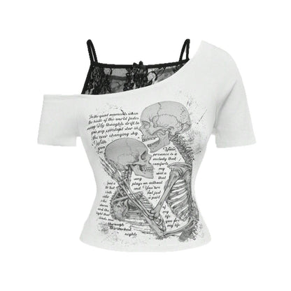 Damen Oberteil mit kreativem Skelett-Design und transparenten Spitzendetails WOLFF