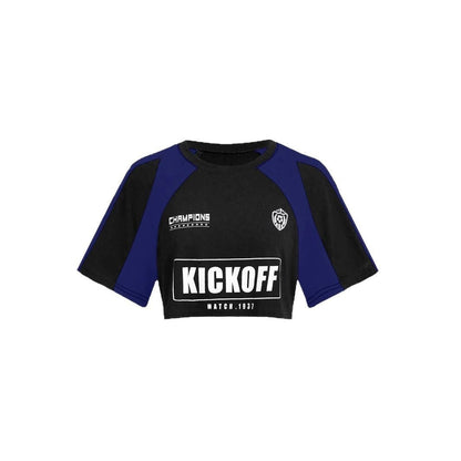 Damen verspieltes Crop-Top mit sportlichem Grafikdruck und kurzen Ärmeln WOLFF
