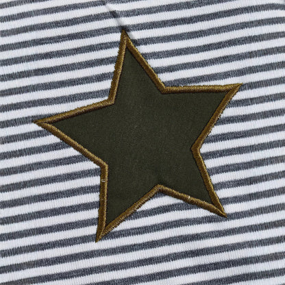 Damen Spitzen-Top mit grafischem Star-Print und Streifenmuster WOLFF