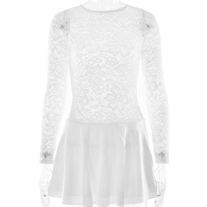 Damen Spitzendress mit fließendem Rock und eleganten Details WOLFF