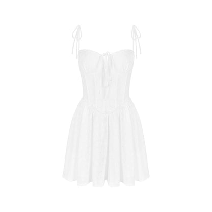 Damen Sommerliches Minikleid mit verspielten Rüschendetails und attraktivem Schnürdesign WOLFF