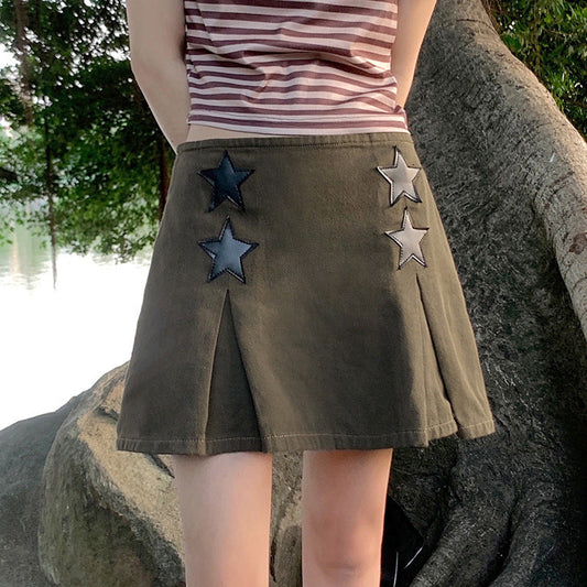 Damen Rock mit asymmetrischem Schnitt und dekorativen Sternapplikationen WOLFF