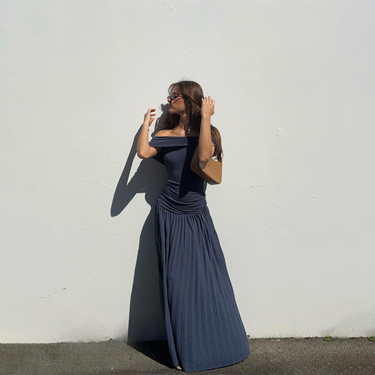 Damen Maxikleid mit verführerischem Off-Shoulder-Design und fließenden Falten WOLFF