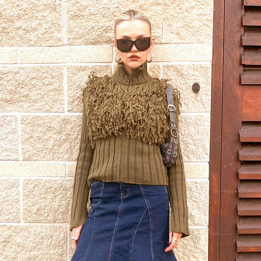 Damen Pullover mit strukturiertem Fransendesign WOLFF