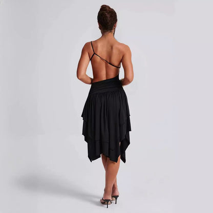 Damen asymmetrisches Cut-Out Kleid mit elegantem Wickeldesign und hohem Schlitz WOLFF