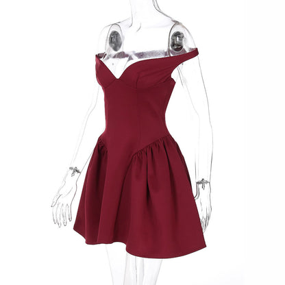 Damen Minikleid mit schulterfreier Silhouette und elegantem Taillierungsdetail WOLFF