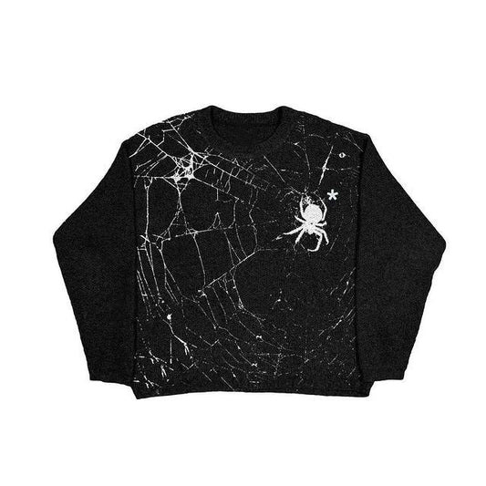 Damen Sweatshirt mit kreativem Spinnenmotiv und strukturiertem Webdesign WOLFF