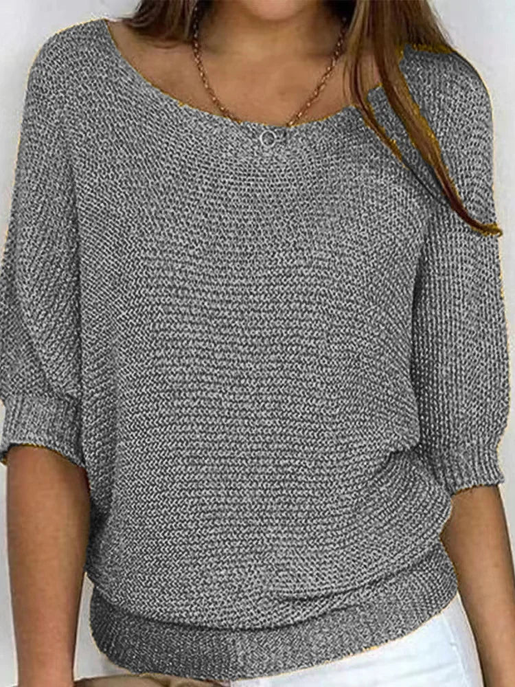 Damen Strickpullover mit 3/4-Ärmeln in verschiedenen Frühlingsfarben